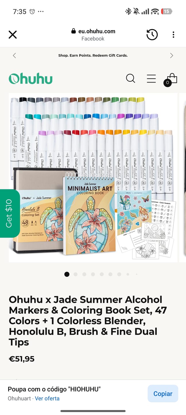 Customer photo review of Ohuhu x Jade Summer Alcohol Markers & Coloring Book Set, 47 Colors + 1 Colorless Blender, Honolulu B, Brush & Fine Dual Tips