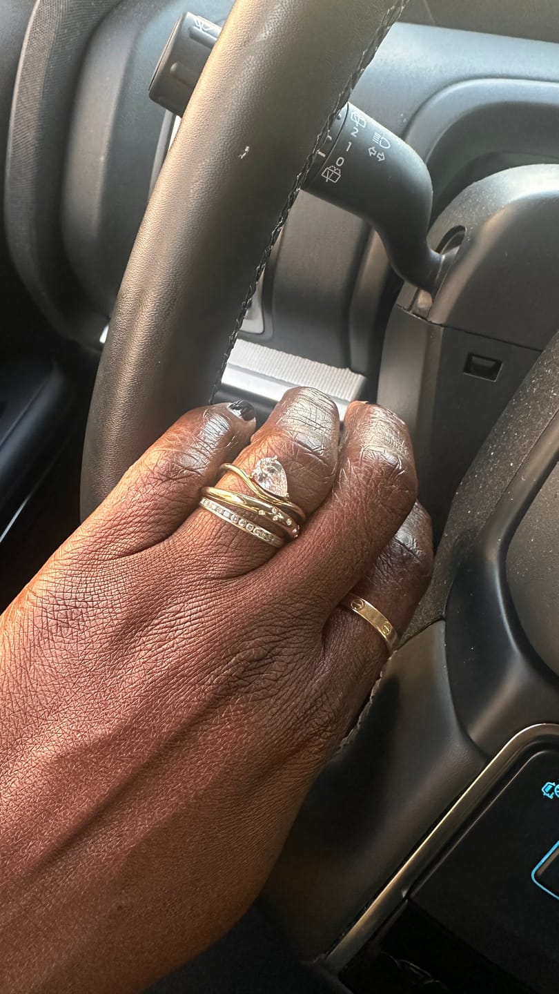 Customer photo review of Wave Ring with Stones
