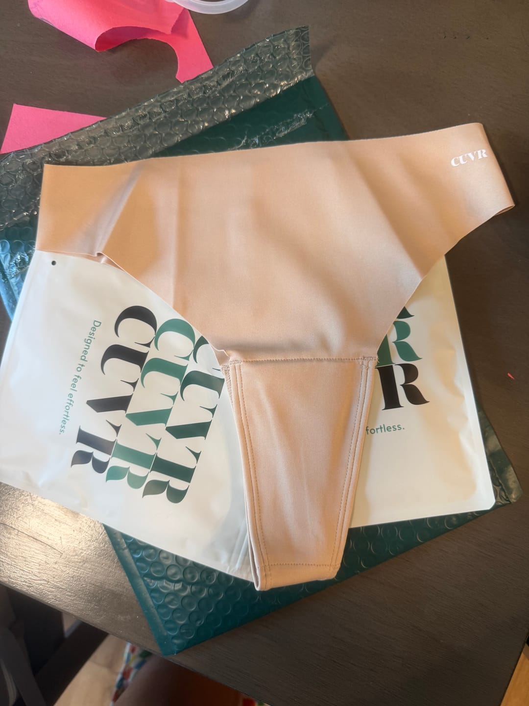 Customer photo review of Camel Toe Prevention Underwear - High-Rise Thong - Desert Sand