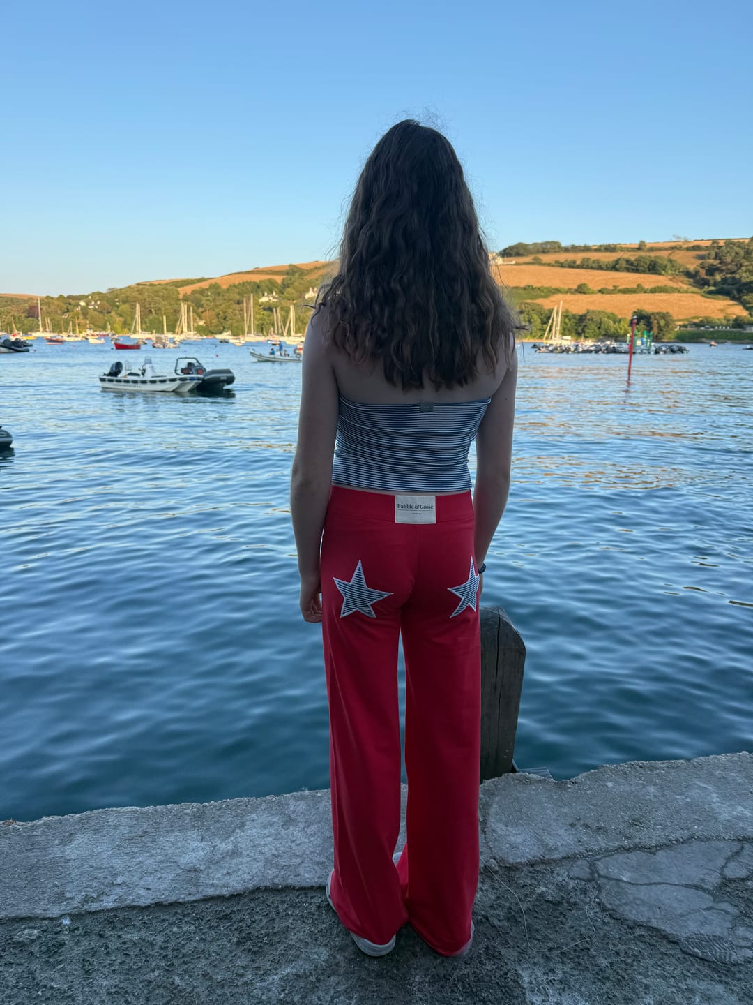 Customer photo review of Jersey Star Jogger Red / Navy Stripe