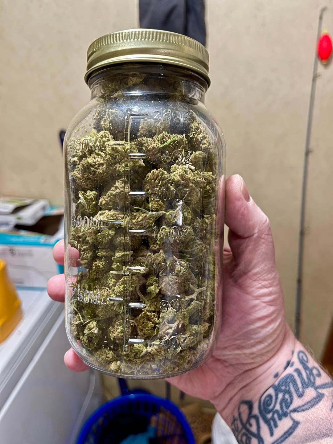 Customer photo review of Blackout Berries THCA Flower Ounce (28g)