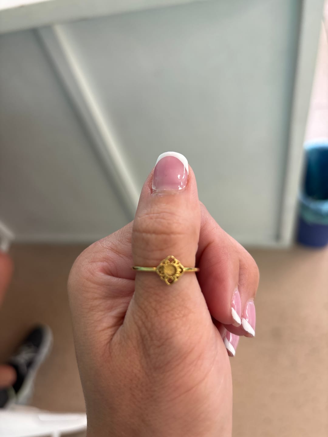 Customer photo review of Vintage Lotus Flower Opal Ring