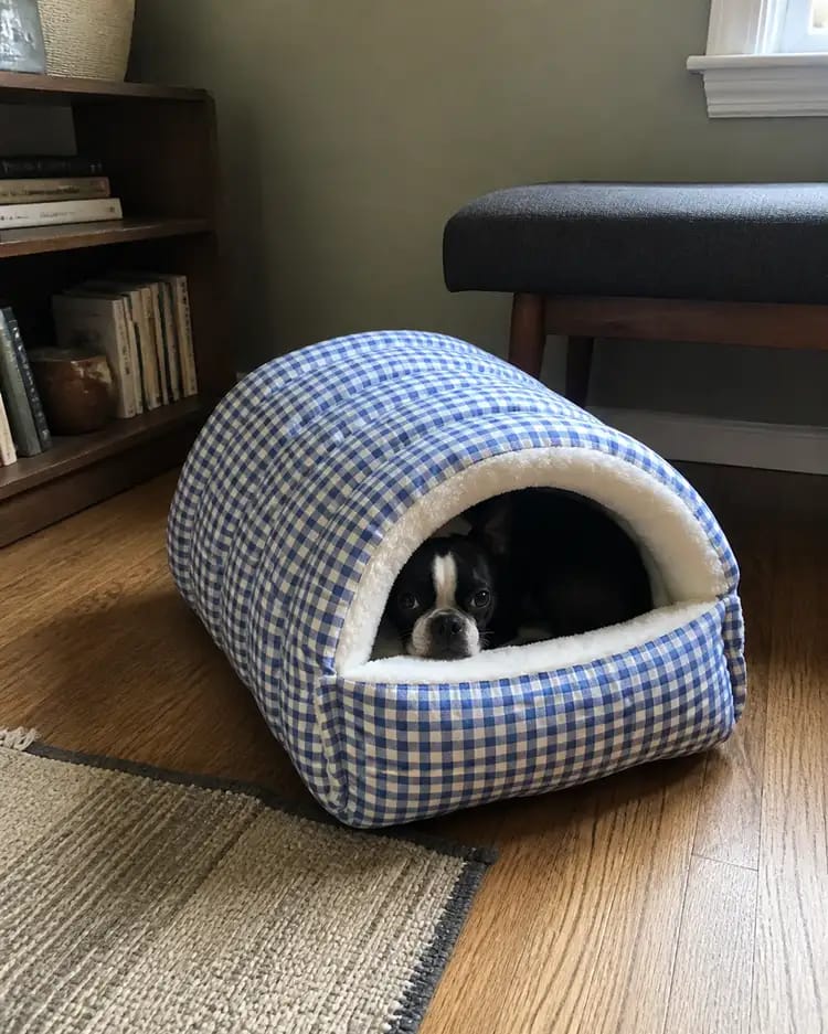Customer photo review of Cozy Cave Pet Bed for Security & Warmth