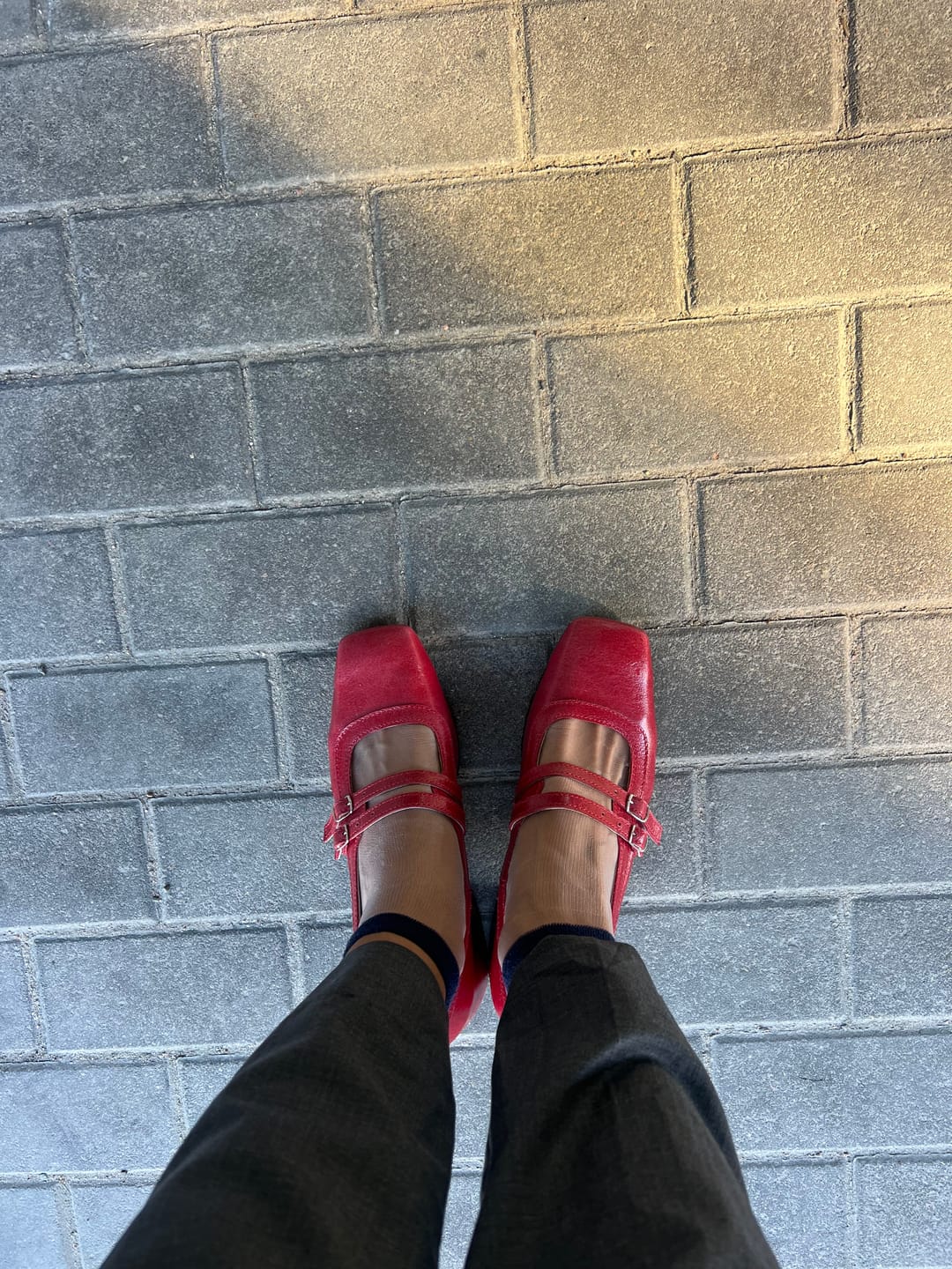 Customer photo review of "Vinyl Heels, Red"