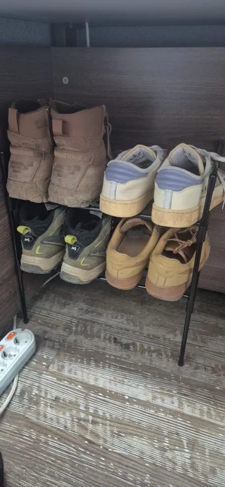 Customer photo review of Two-to-Four-Tier Shoe Rack with Elevated Storage Shelves