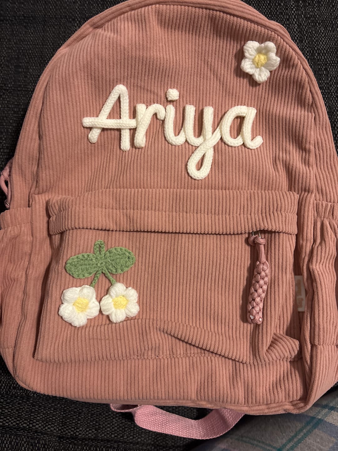Customer photo review of K&C - Personalized Knitted Backpack