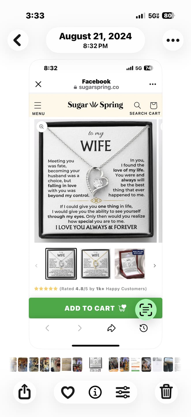 Customer photo review of To My Beautiful Wife - Love Knot Gift Set - SS468
