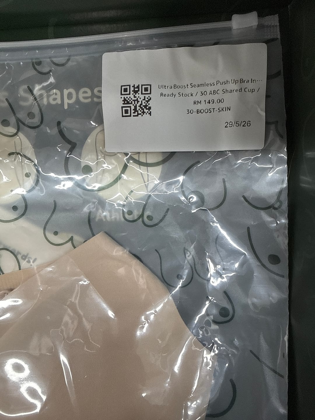 Customer photo review of Ultra Boost Seamless Push Up Bra In Soft Skin