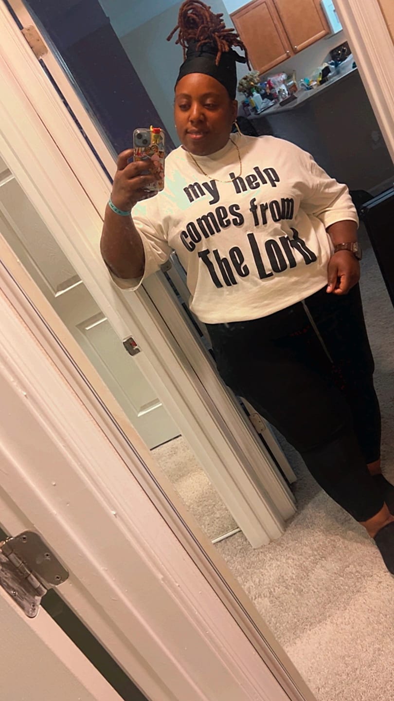 Customer photo review of Help Comes From The Lord Boxy Tee