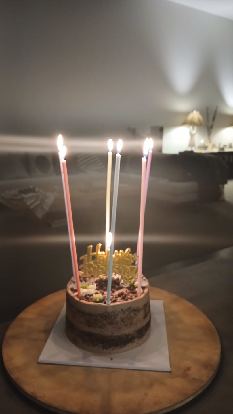 Customer photo review of double chocolate cake