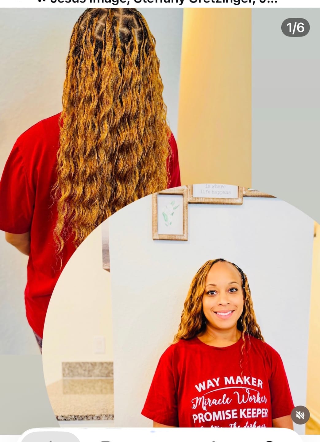 Customer photo review of #30 Light Brown Loose Deep Wave Human Crochet Hair For Miracle Knot Braids