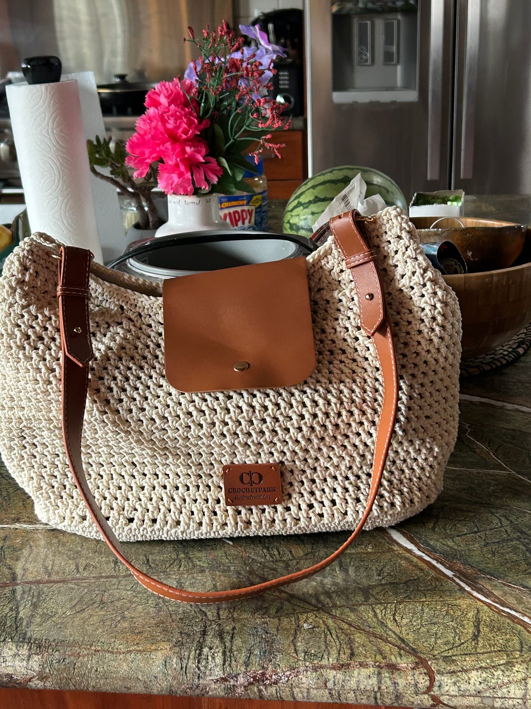 Customer photo review of Sunny Weekend Hobo Crochet Kit