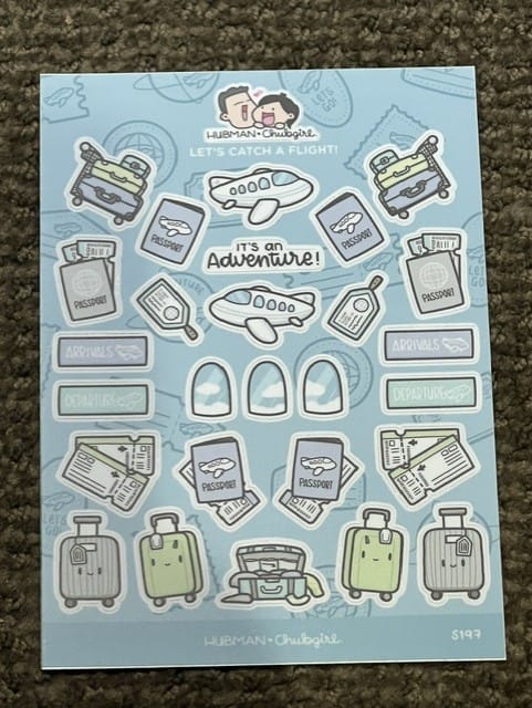 Customer photo review of Let's Catch a Flight Sticker Sheet