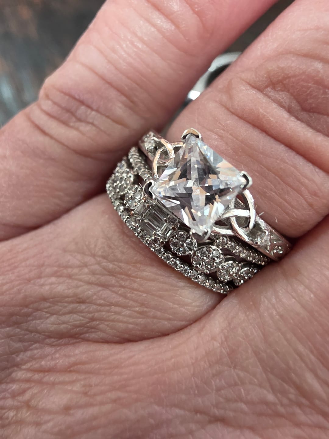 Customer photo review of Trinity Knot™ Ring — 18K White Gold | Diamond