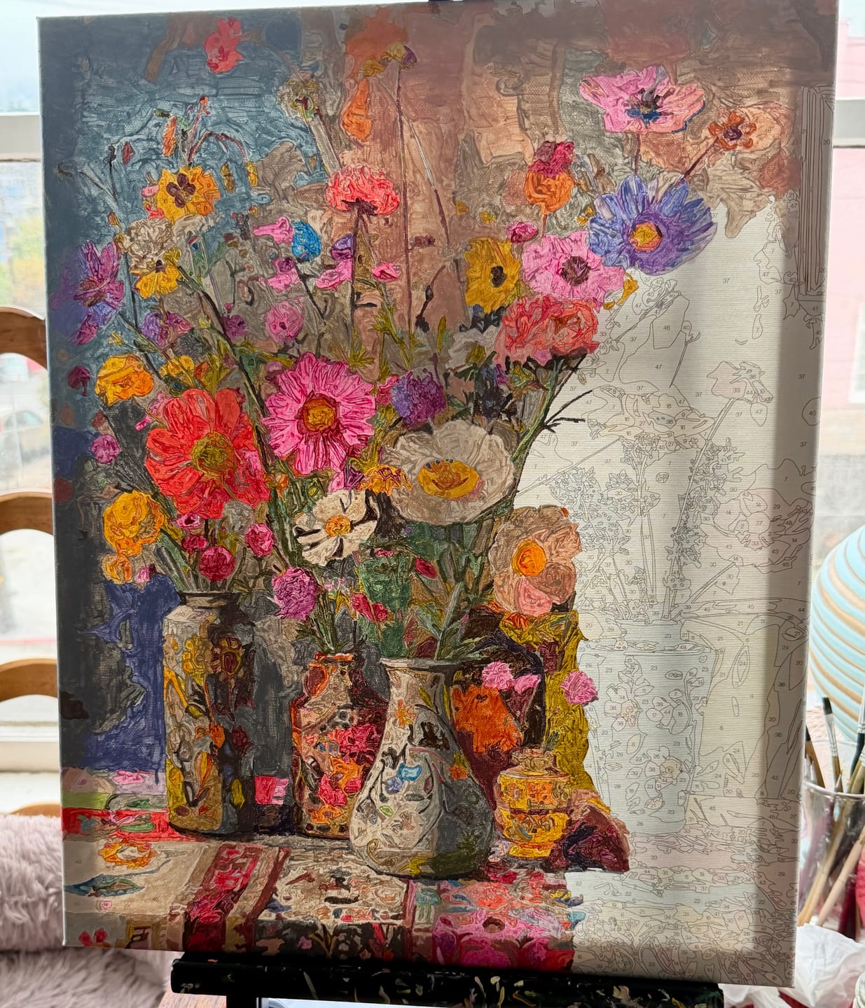 Customer photo review of Wildflower Bouquet Paint By Numbers Kit