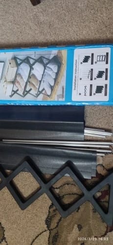Customer photo review of Four-Tier X-Frame Shoe Rack with Dustproof Shelf Covers