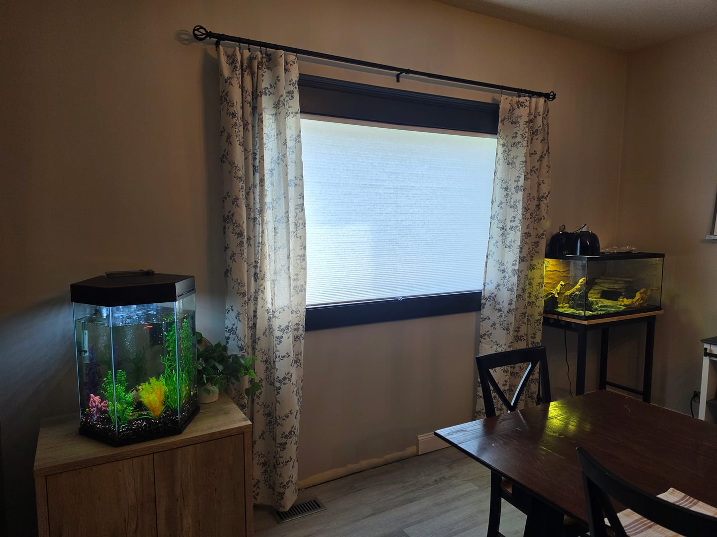 Customer photo review of Vine Blossom Linen Blend Curtains (2 Panels)