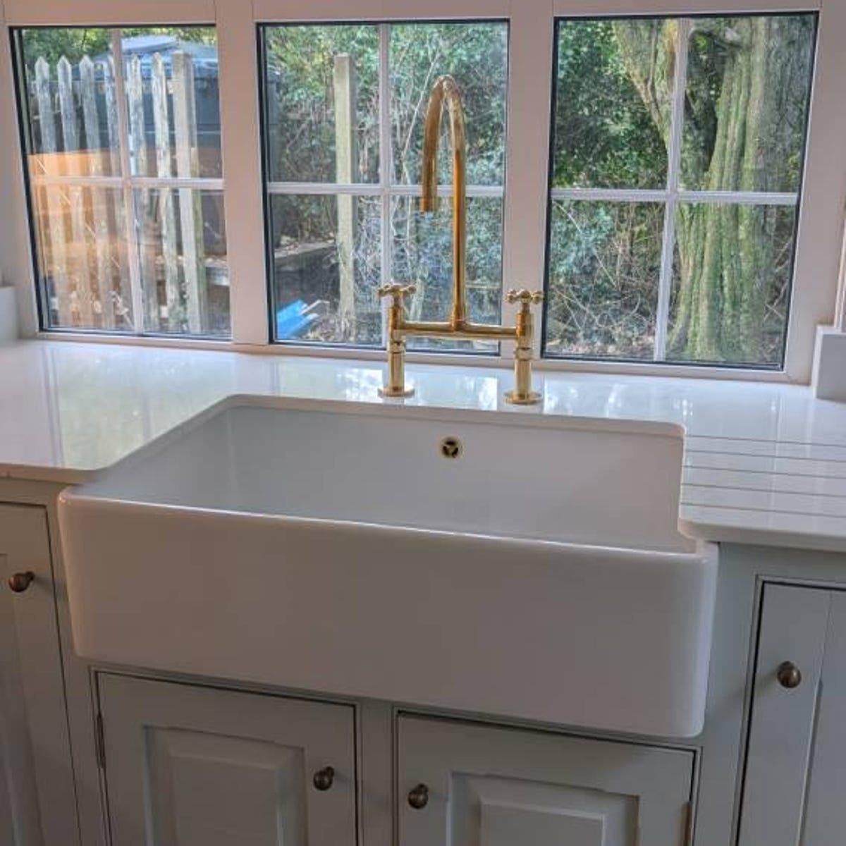 Customer photo review of Antique Unlacquered Brass Faucet
