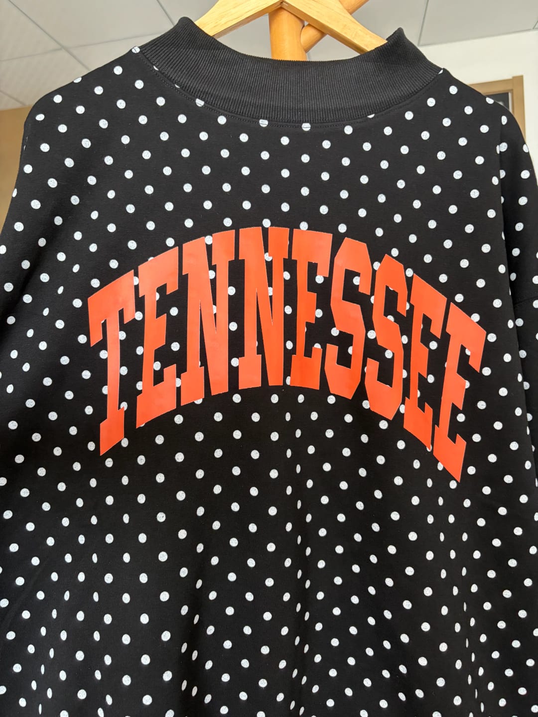 Customer photo review of Custom College Print Team Name Stand-up Collar Polka Dot Sweatshirt | Sports Gifts | Game Day Wear