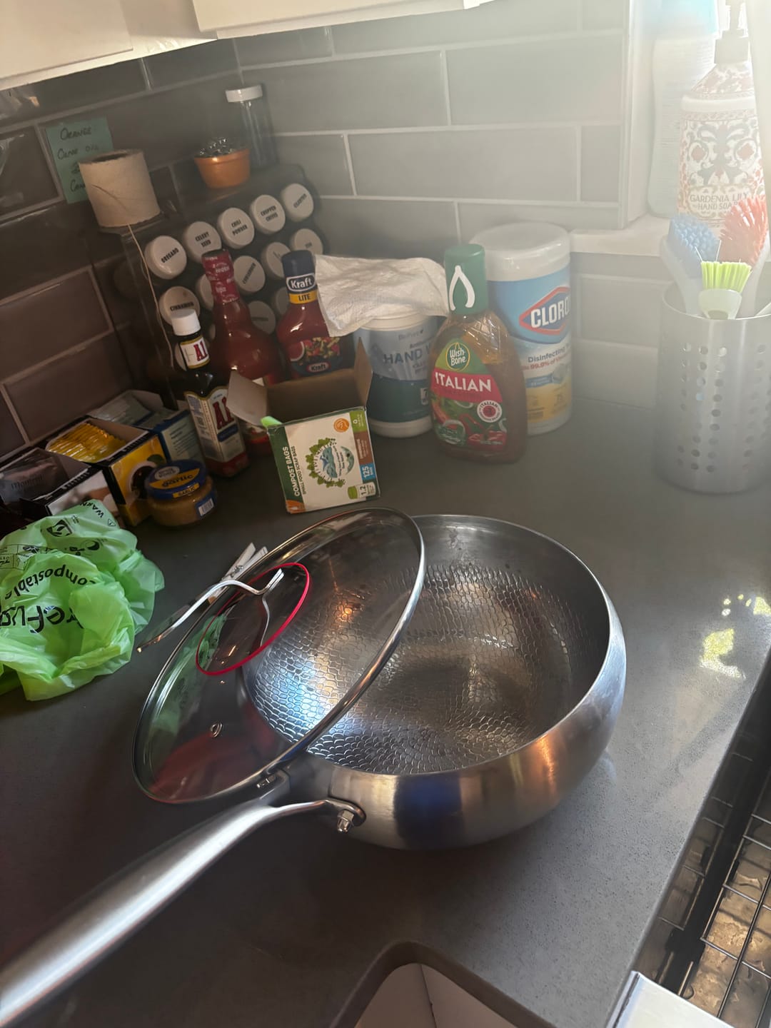 Customer photo review of Hand-Hammered Titanium Pan