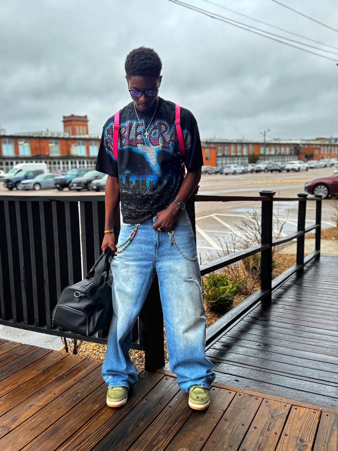Customer photo review of Boxy L.A. Skyline Iced Out Tee-435