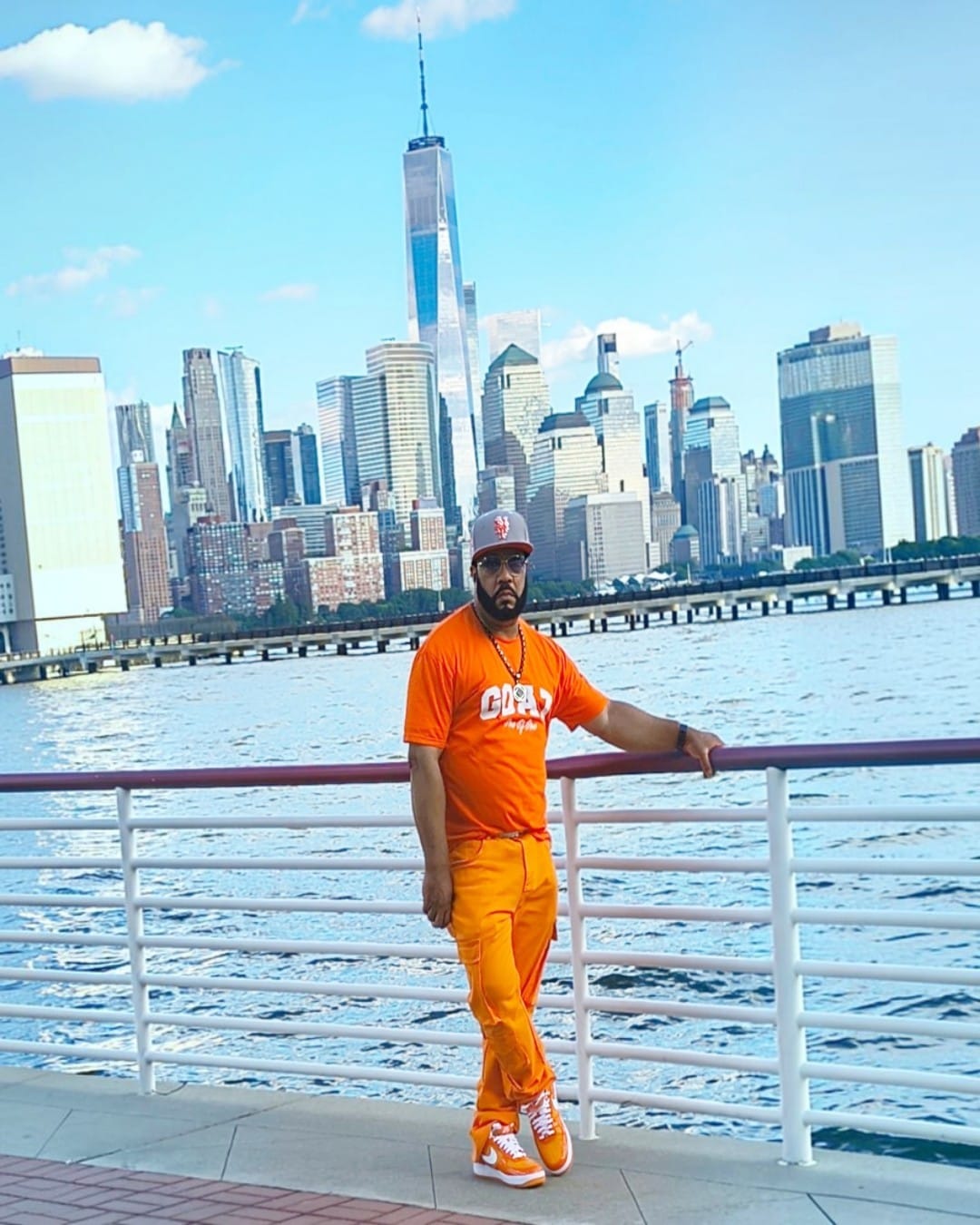 Customer photo review of Vortex Cargo Stacked Denim Jeans (Red)