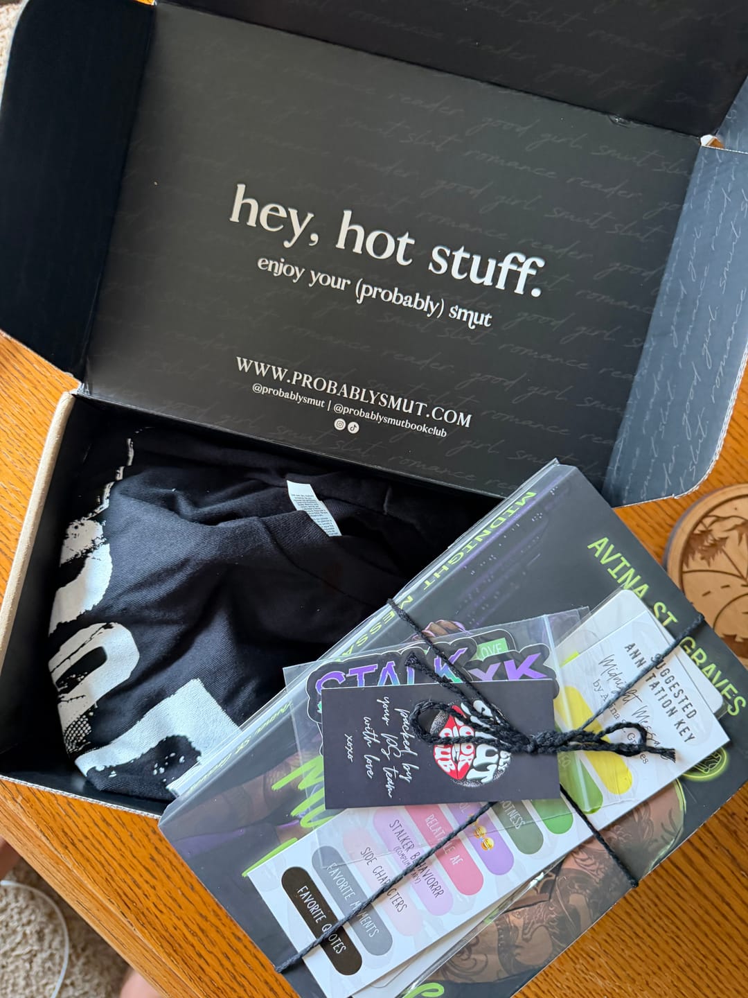 Customer photo review of smut slut book club subscription