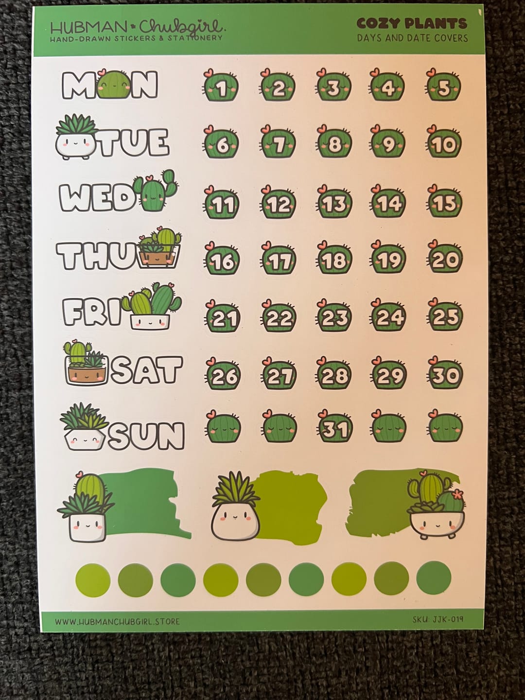 Customer photo review of Cozy Plants Days and Date Covers