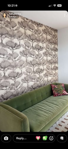 Luxe Fan Palm In Ink Wallpaper in a customer&rsquo;s home - verified photo review