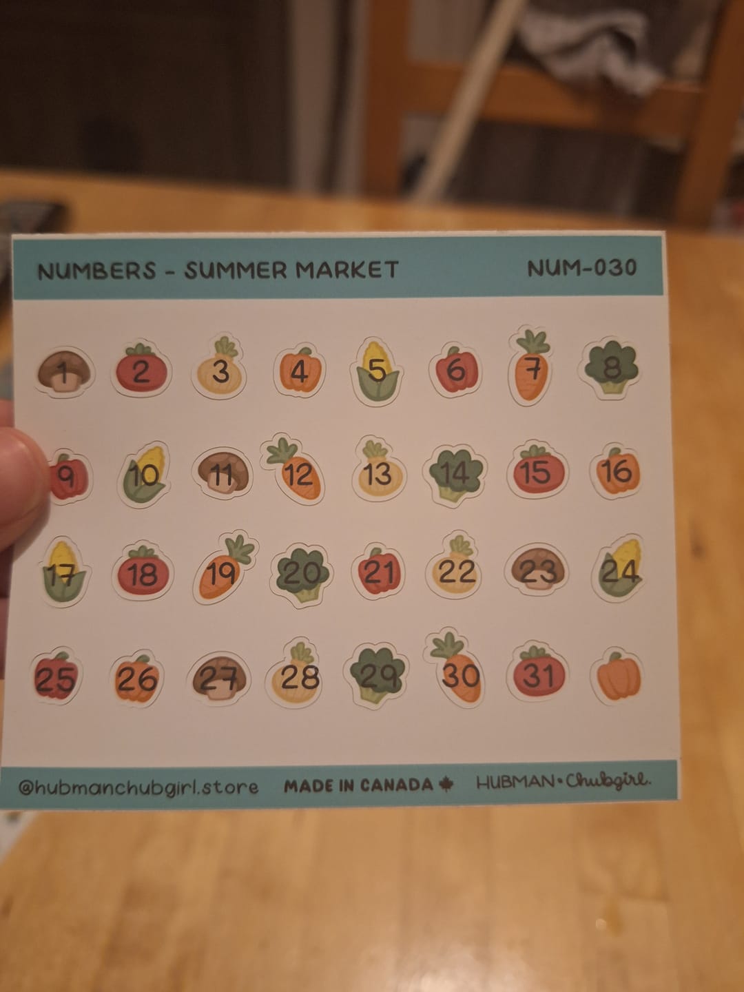 Customer photo review of Numbers - Summer Market Planner Stickers