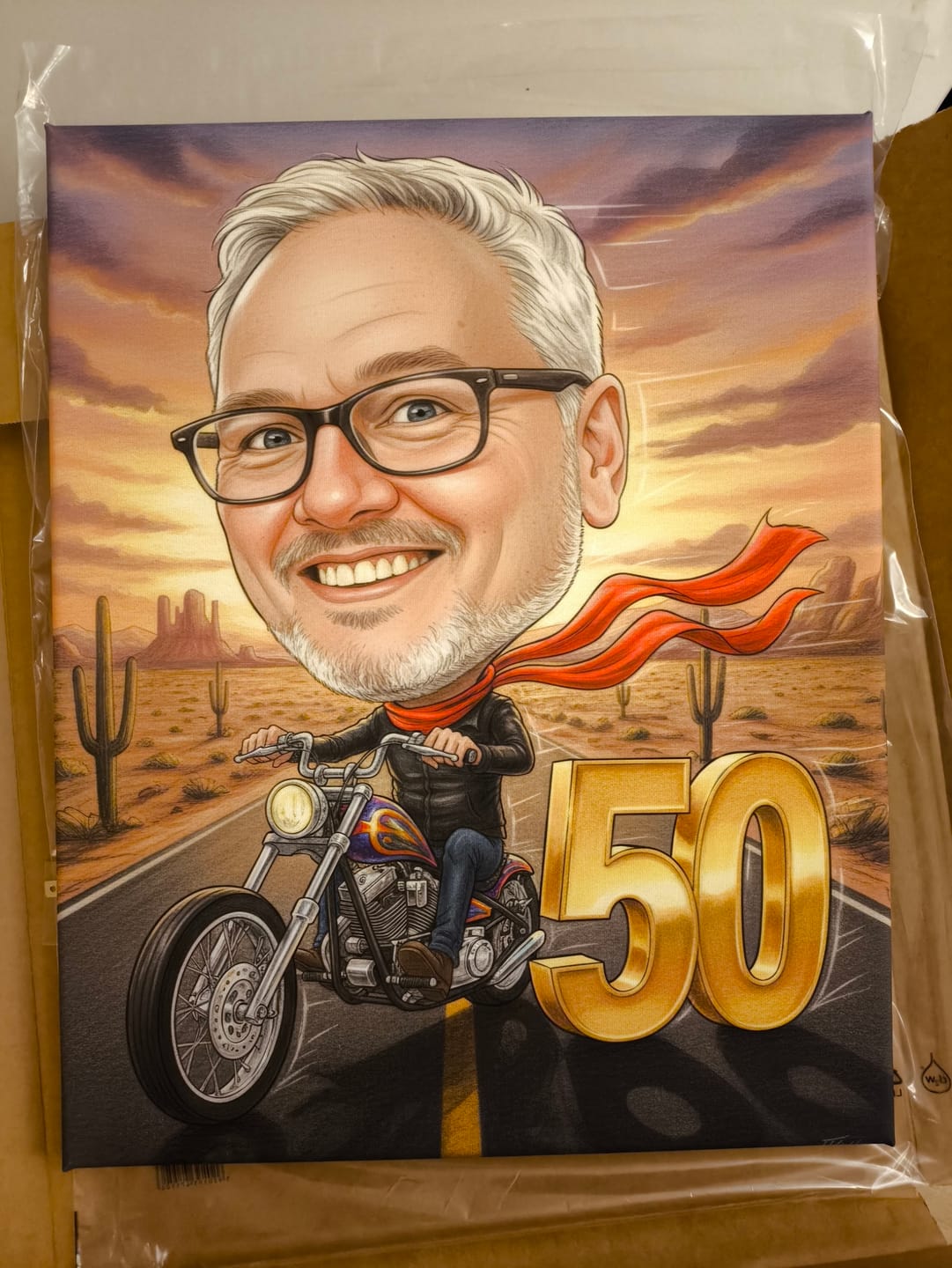 Customer photo review of Motocyklista Urodziny #1 - Karykatura ze zdjęcia