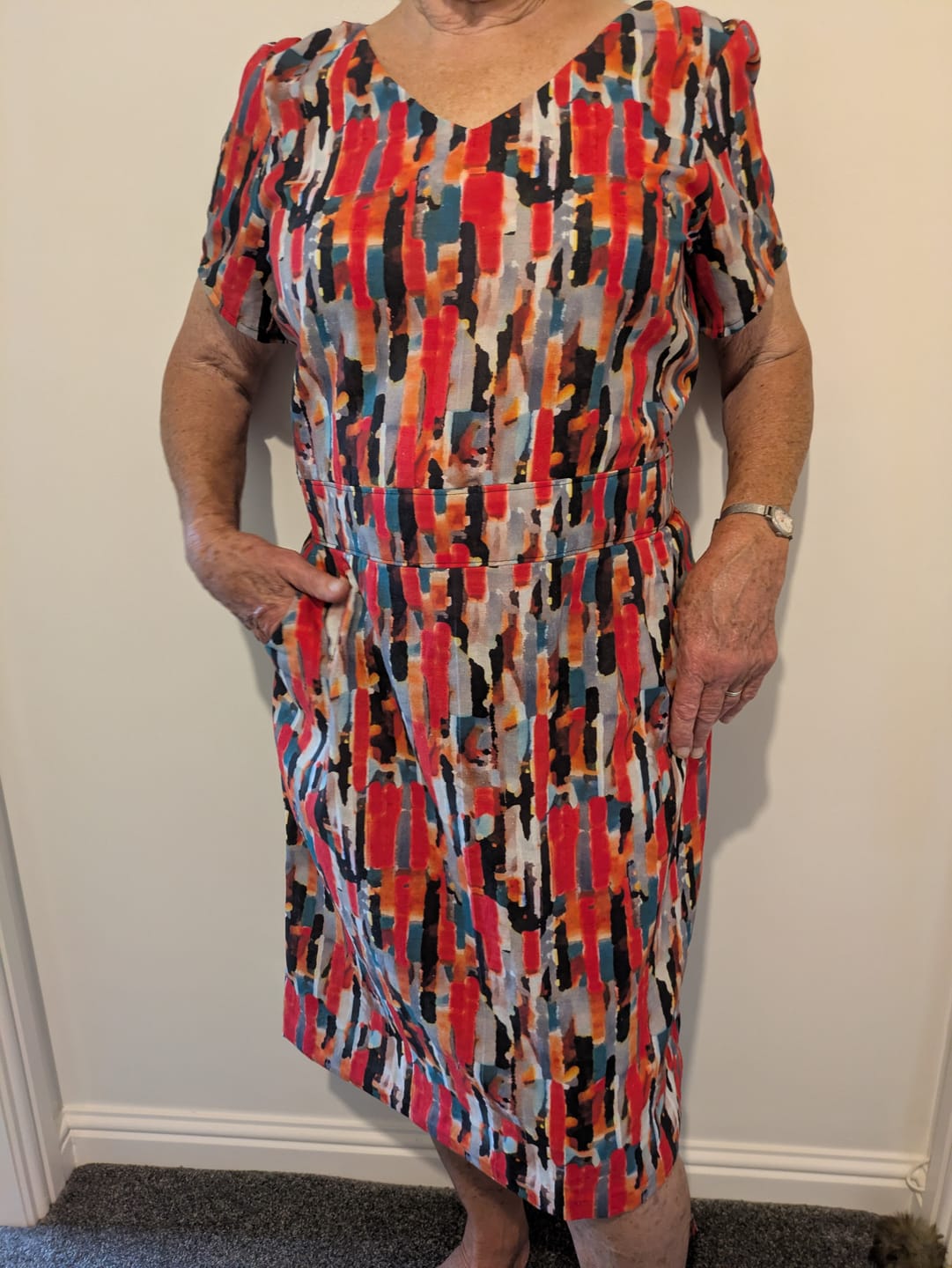 Customer photo review of Vibrant Waves Cotton Linen Blend Fabric