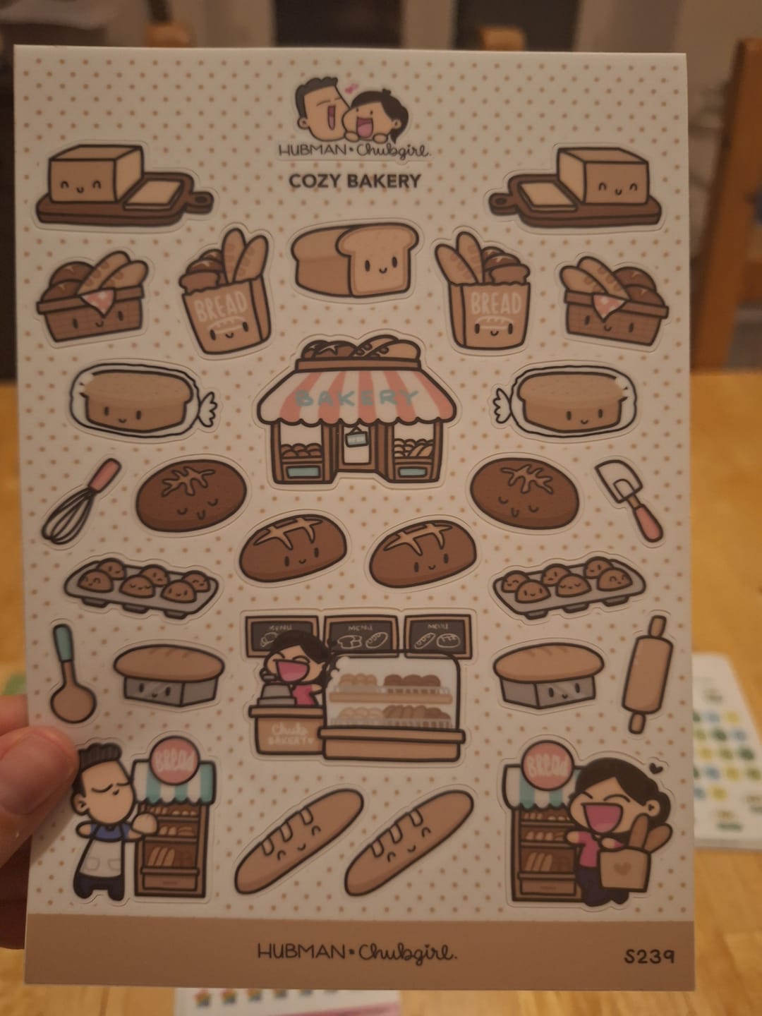 Customer photo review of Cozy Bakery Sticker Sheet