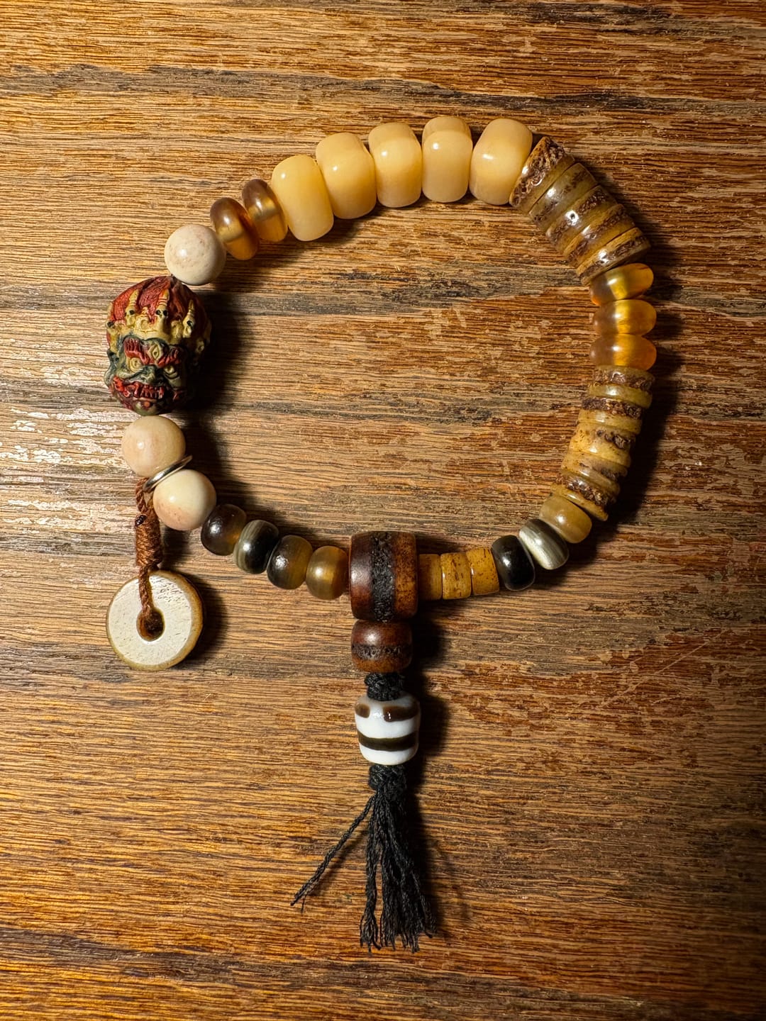 Customer photo review of Mahakala Path Bone Bracelet – Fearless Courage & Protection