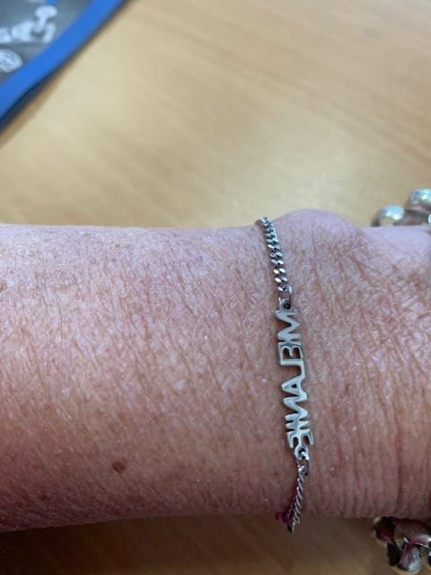 Customer photo review of Custom Name Bracelet