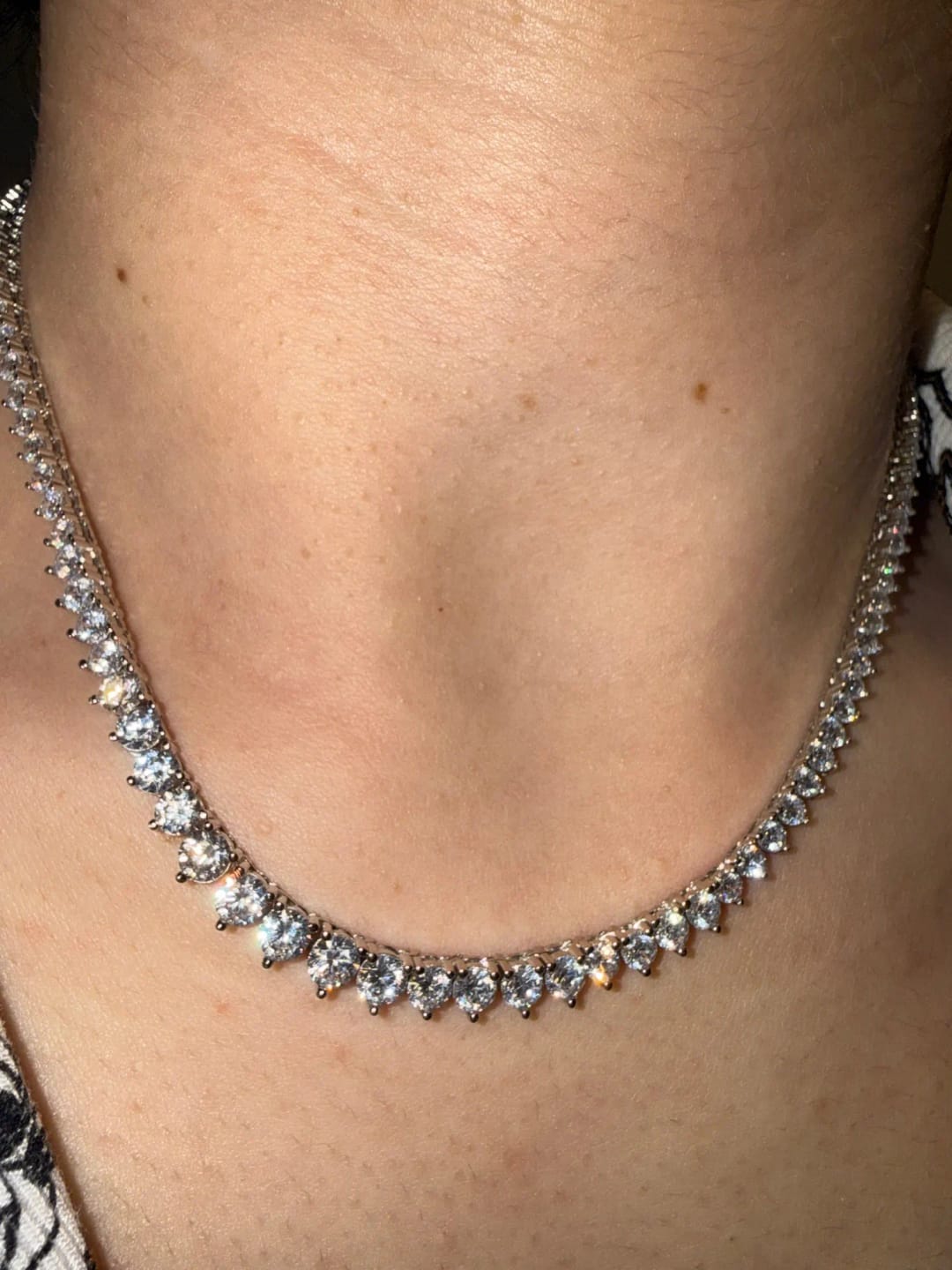 Customer photo review of Moissanite Diamond Tennis Necklace