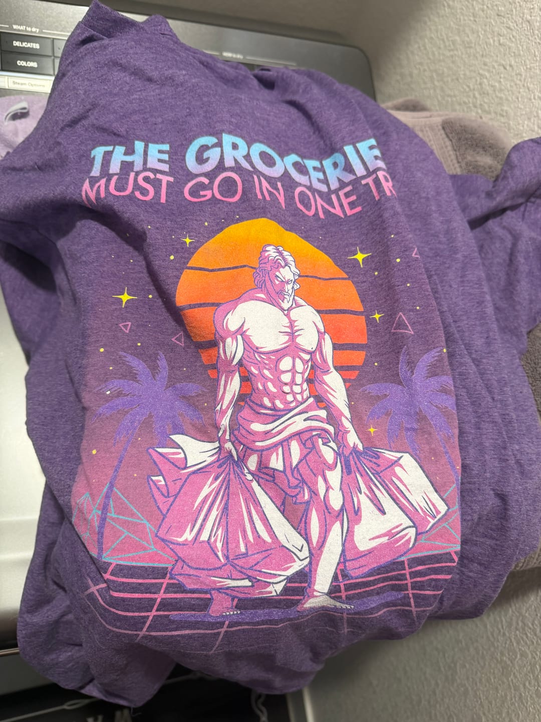 Customer photo review of The Groceries T-Shirt