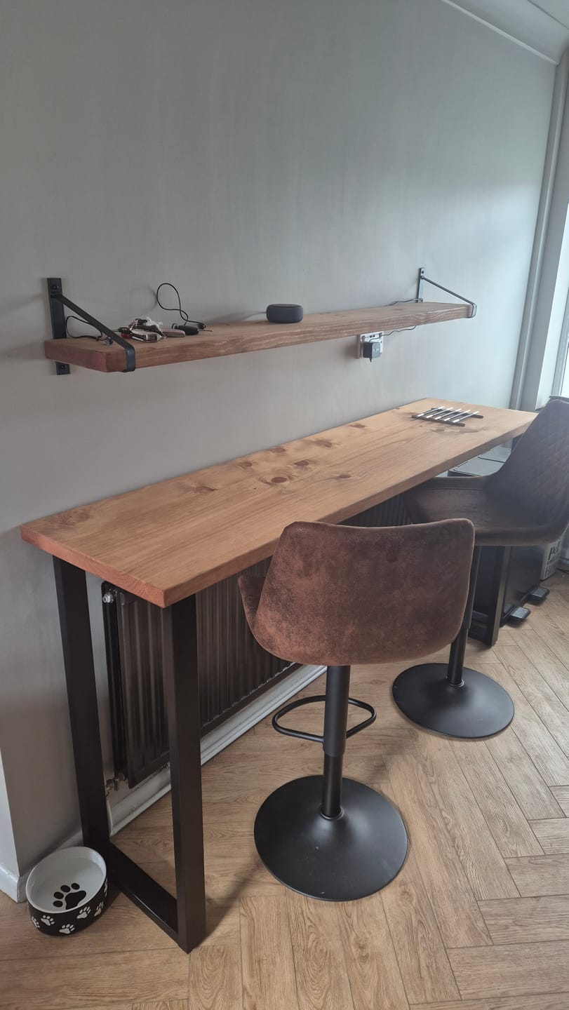 Customer photo review of Industrial Breakfast Bar | Counter