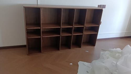 Customer photo review of Soho Walnut Bookcase Combination | Modular Design