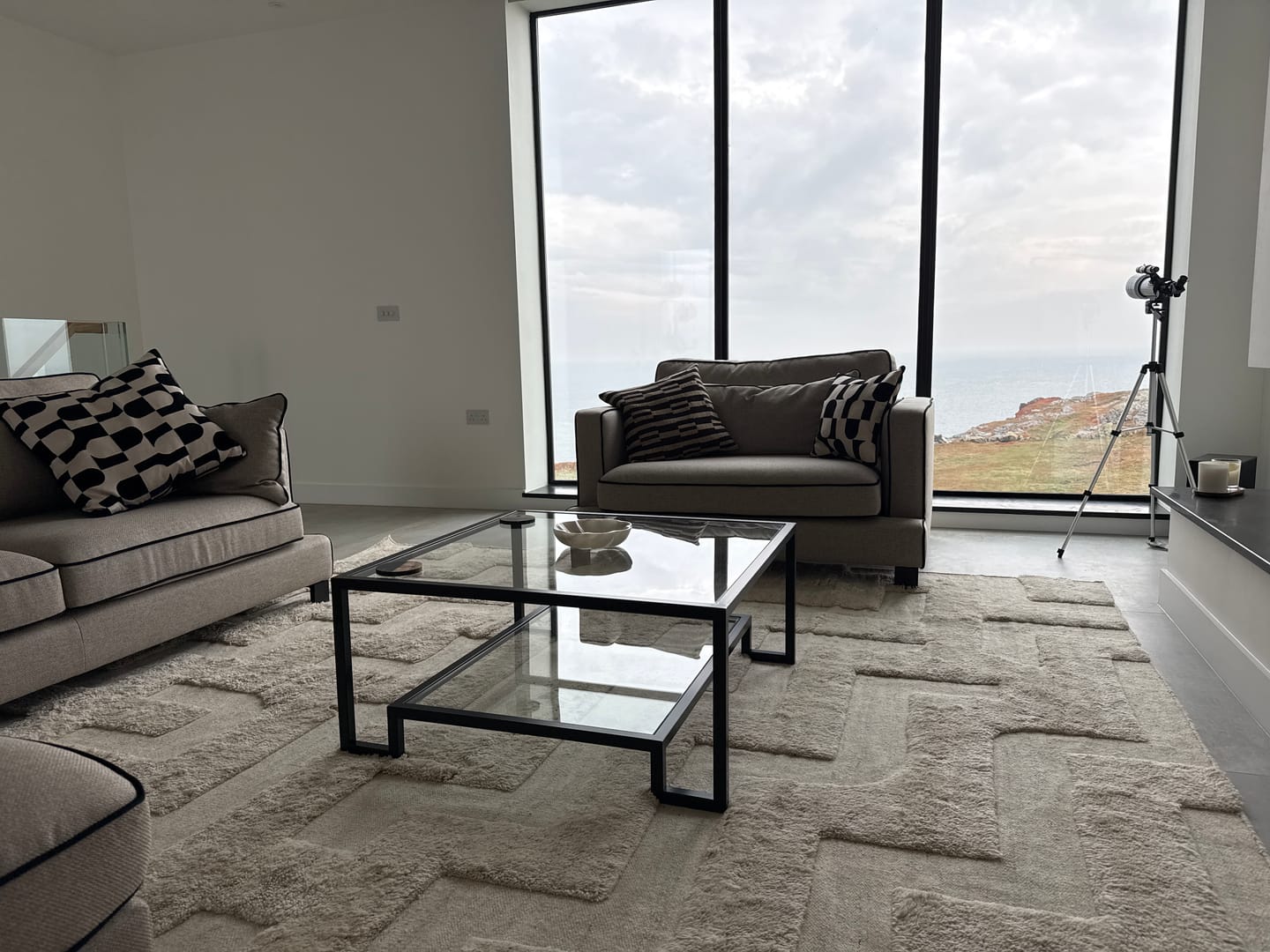 Customer photo review of Hudson Square Glass Metal Coffee Table - Black
