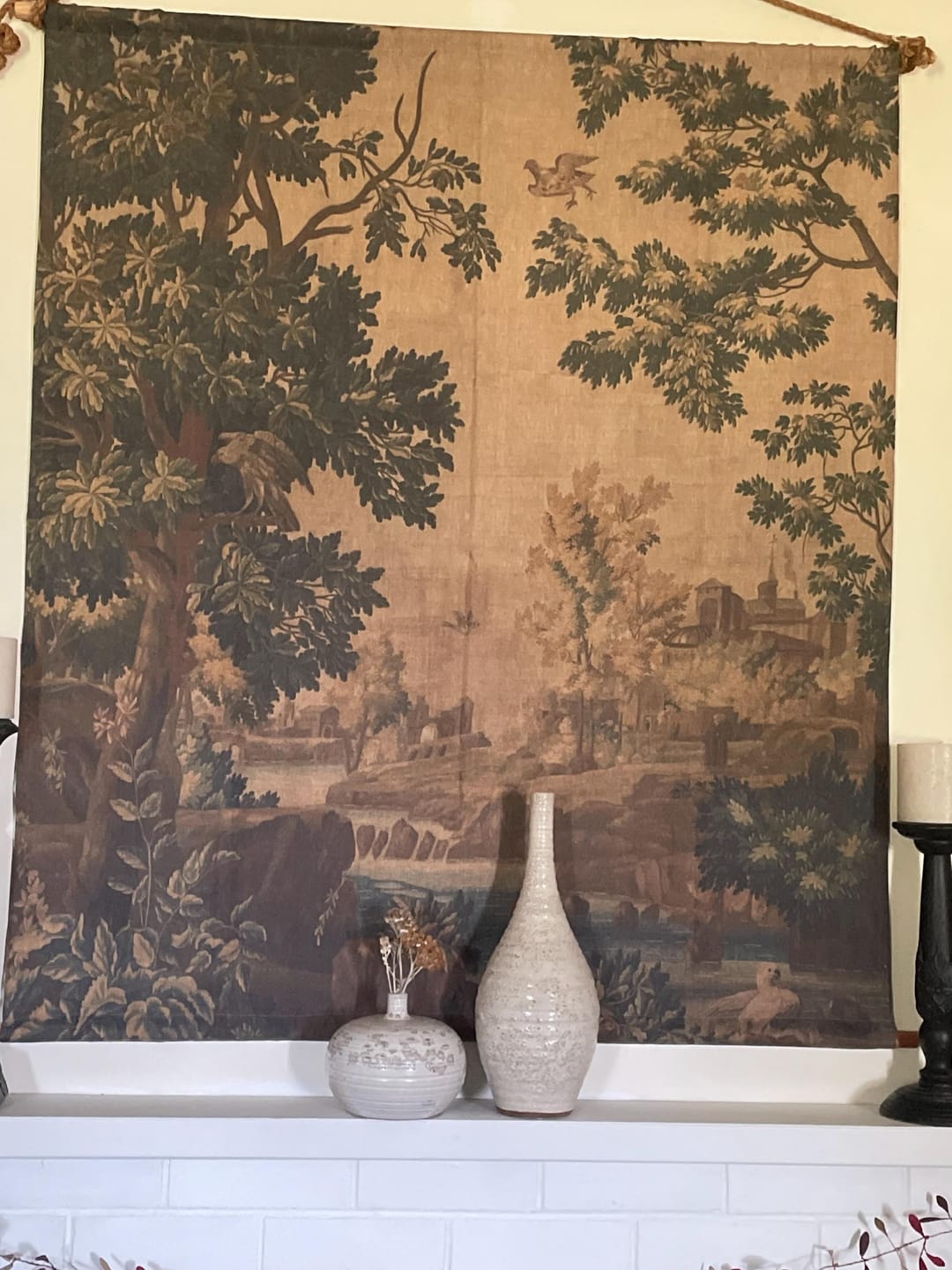 Customer photo review of Golden tapestry linen wall hanging