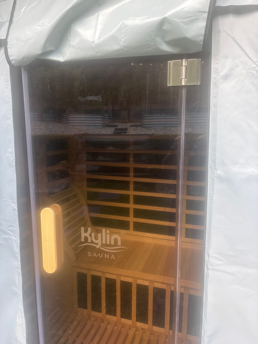 Customer photo review of Sauna Dust Cover for 3-person Sauna