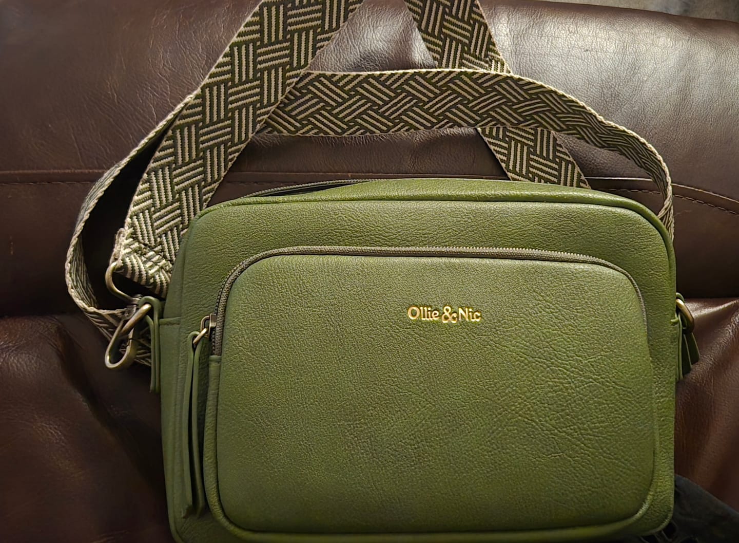 Customer photo review of Doyle Crossbody - Apple Green