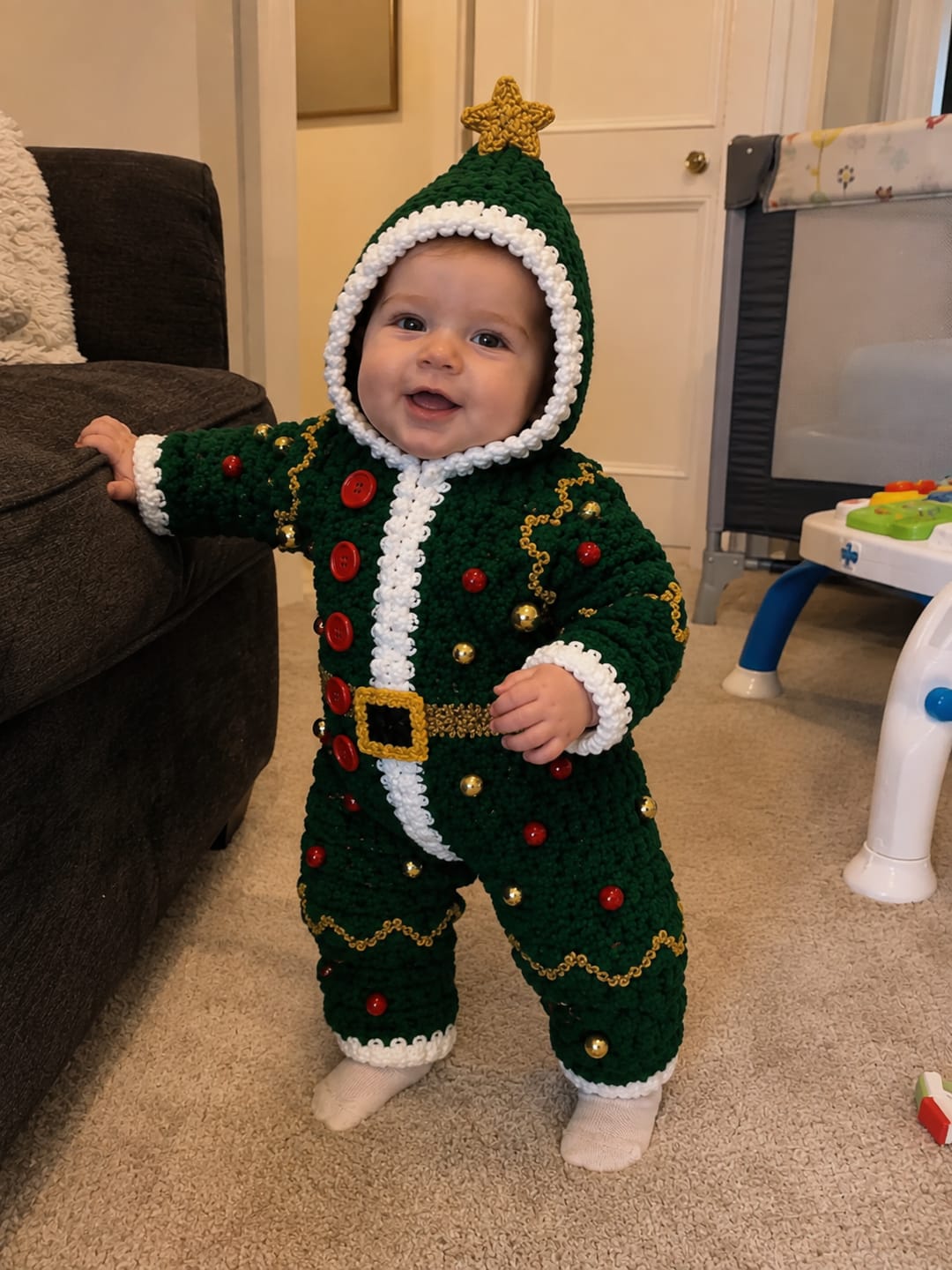 Customer photo review of Christmas Star Baby Pajamas