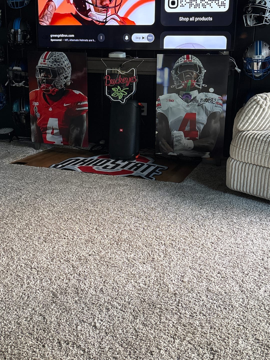 Customer photo review of Buckeyes Rug - Ohio State