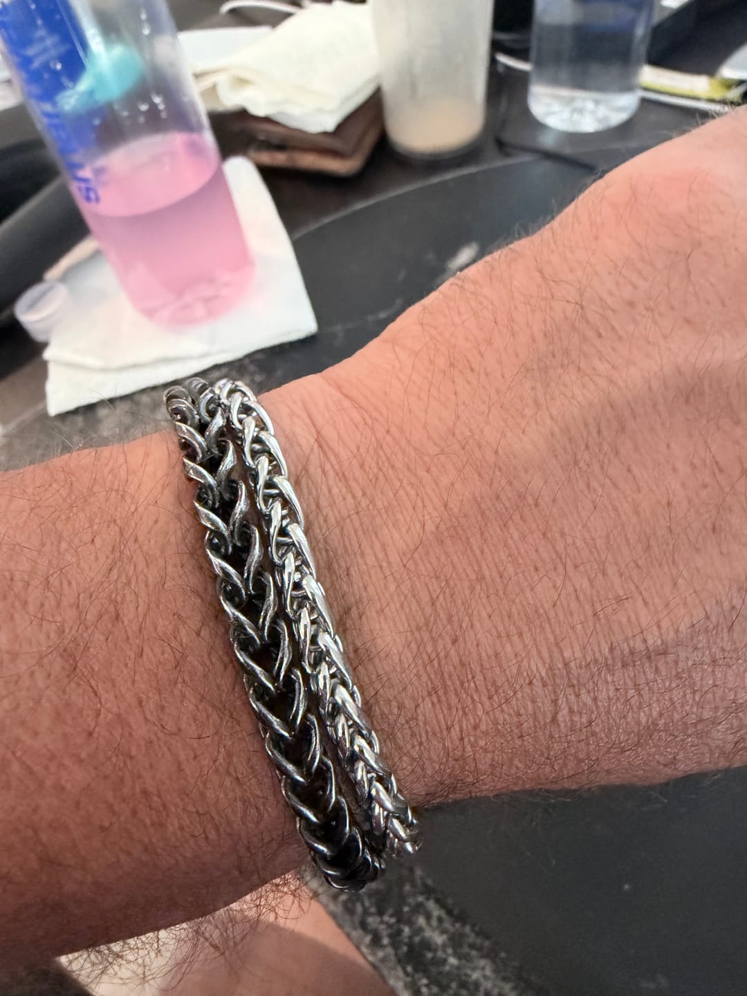 Customer photo review of Oxidized Franco Link Bracelet