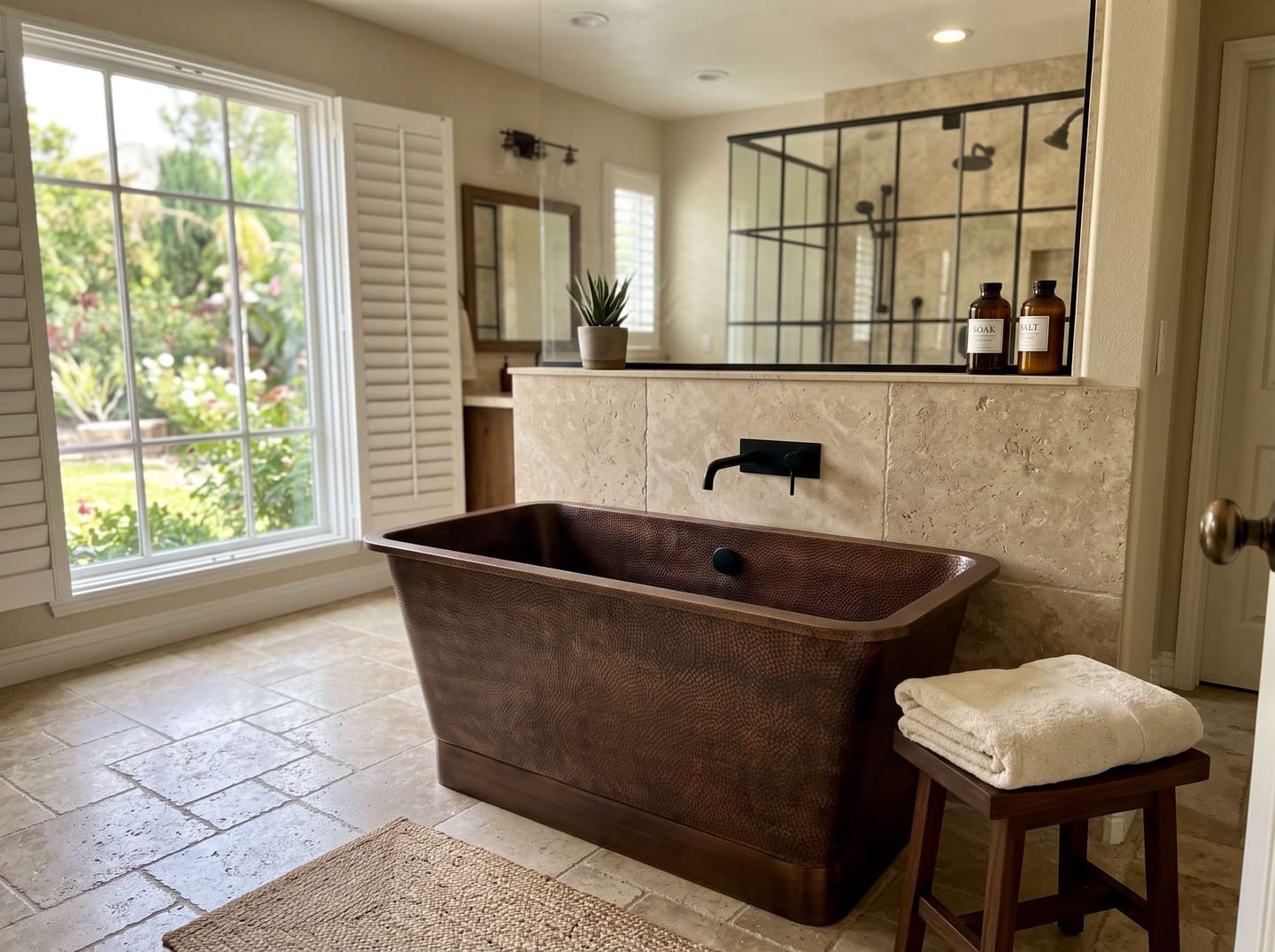 Customer photo review of Elite Hammered Rectangle Copper Freestanding Pedestal Bathtub ET-C-L01