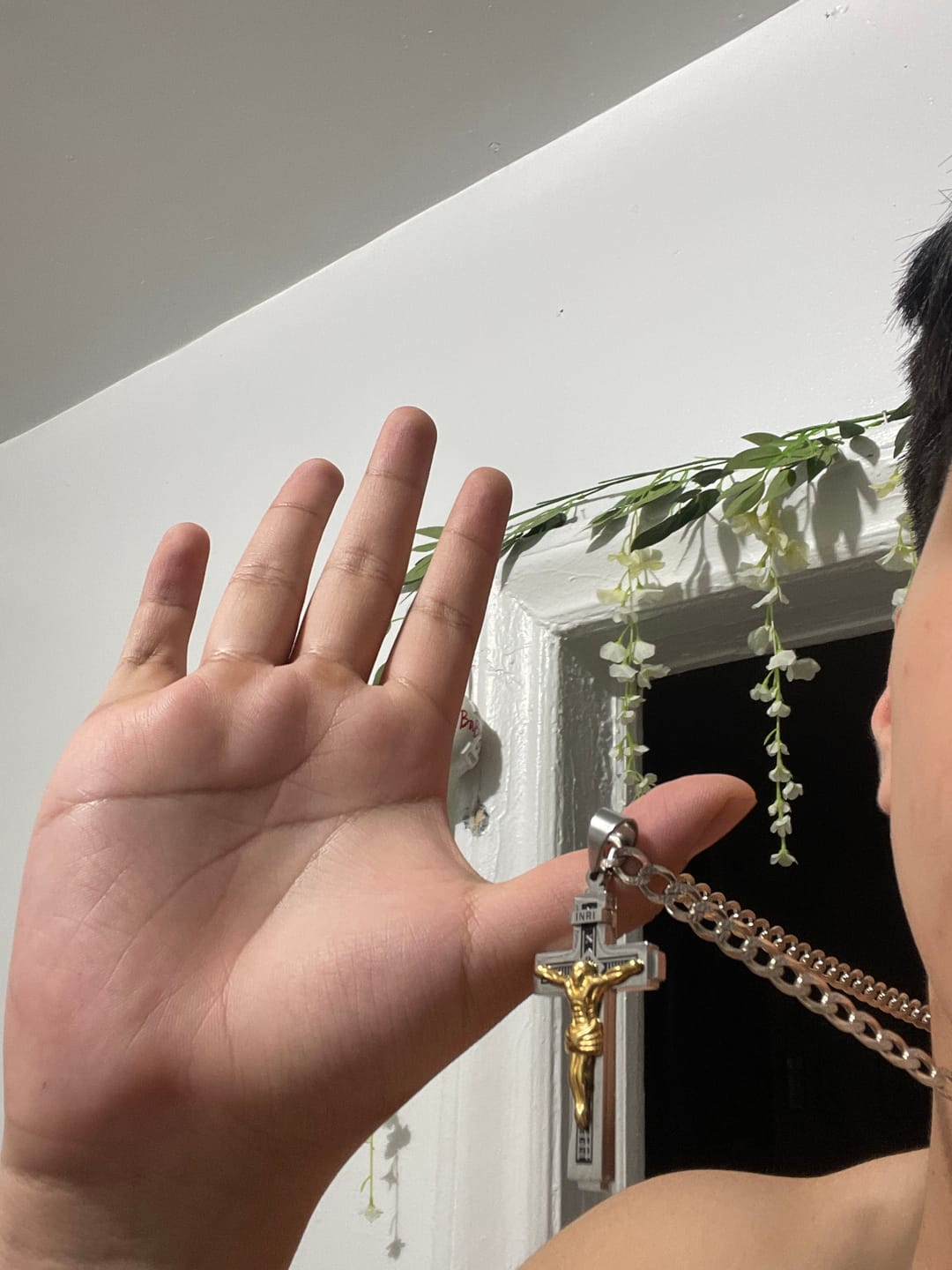 Customer photo review of Christianartworkshop Crafted Jesus Christianartworkshop Crucifix Titanium Necklace