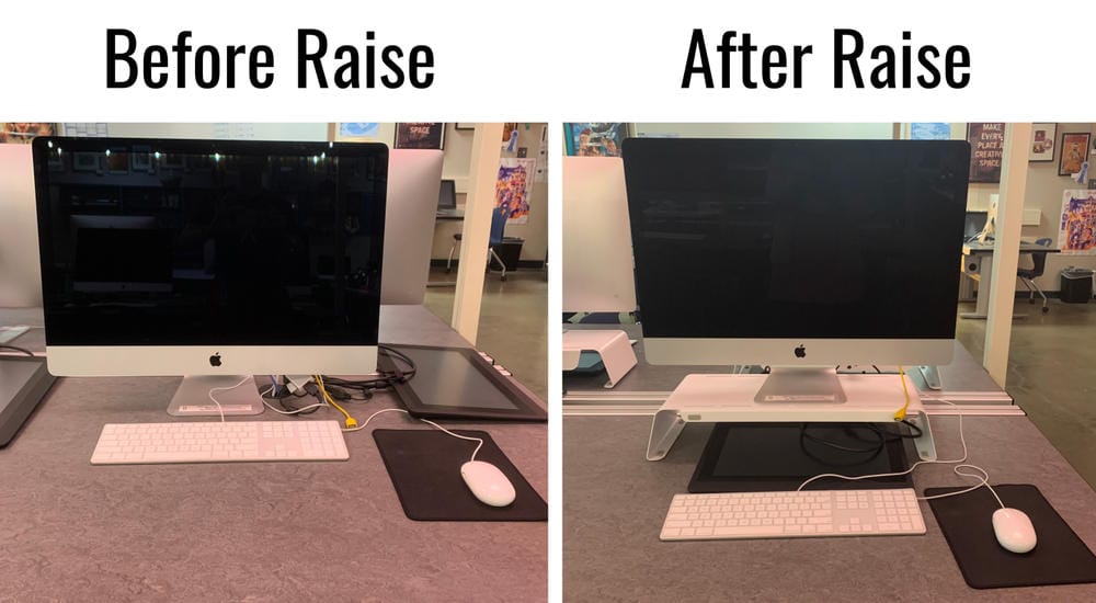 Customer photo review of Raise® Monitor Stand - USA-Made, Lifetime Warranty, Eco-Friendly Desk Shelf