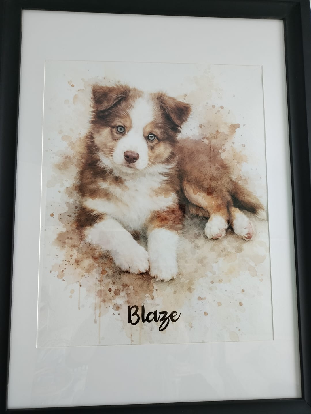 Customer photo review of Realistisch Aquarelportret - Gepersonaliseerde Poster
